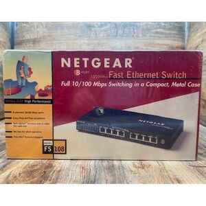 NETGEAR Fast Ethernet Switch 8-Port 10/100 MBPS Compact Metal Case NEW SEALED